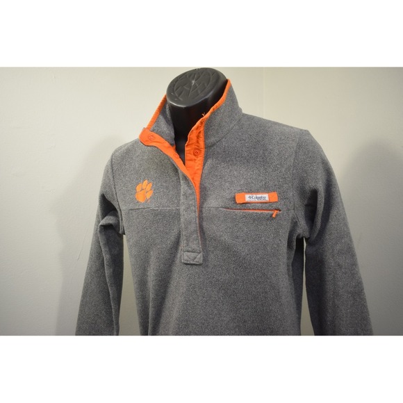 Columbia PFG Clemson Tigers Fleece 1/4 Zip Pullover Long Sleeve Womens Medium - Picture 3 of 10
